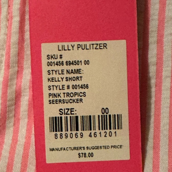 Lilly Pulitzer Kelly Short Pink Tropics Seersucker - Picture 2 of 3